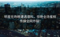明星在昨晚遭遇爆料，惊艳全场蜜桃传媒全网炸锅！