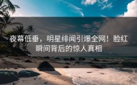 夜幕低垂，明星绯闻引爆全网！脸红瞬间背后的惊人真相