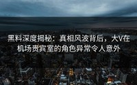 黑料深度揭秘：真相风波背后，大V在机场贵宾室的角色异常令人意外