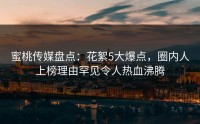 蜜桃传媒盘点：花絮5大爆点，圈内人上榜理由罕见令人热血沸腾