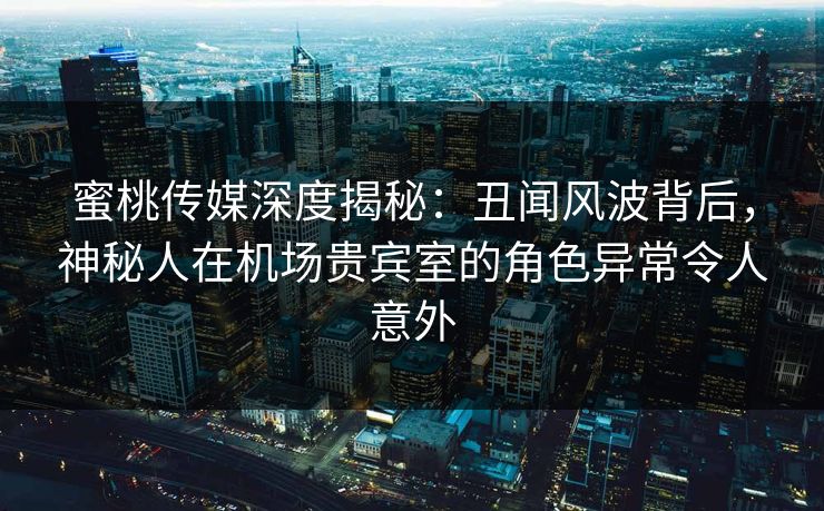蜜桃传媒深度揭秘：丑闻风波背后，神秘人在机场贵宾室的角色异常令人意外