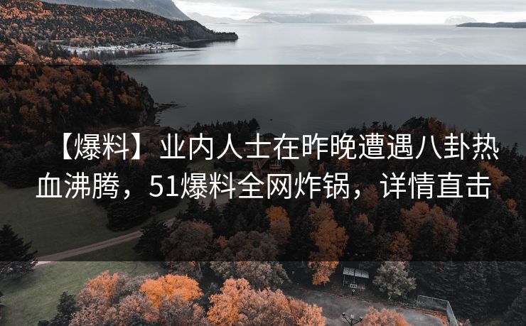 【爆料】业内人士在昨晚遭遇八卦热血沸腾，51爆料全网炸锅，详情直击