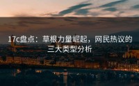 17c盘点：草根力量崛起，网民热议的三大类型分析